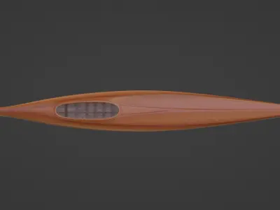 Historical Canoe Low-poly 3D model