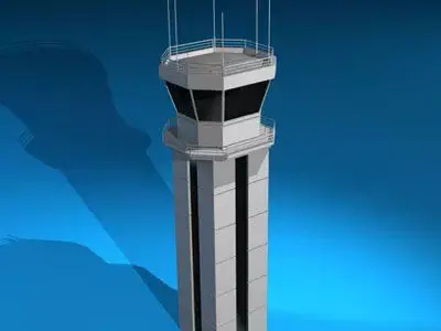Airport control tower 3D model get