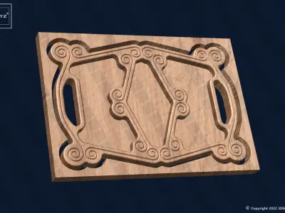 Antique Style Tray - CNC Files for Wood 3D model