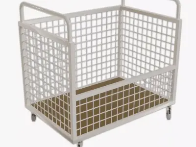 3D Industrial Goods Transport Trolley 3D model