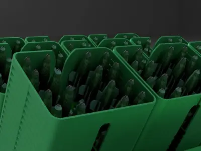 MLRS 1 truck with four missiles 3D model