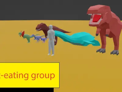 Ugly Dinosaur Pack Low-poly 3D model