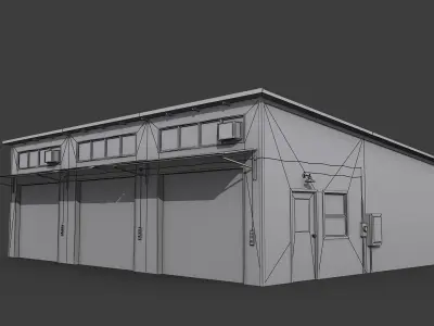 Old Small Warehouse Low-poly 3D model
