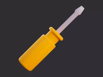 Low Poly Screwdriver 3D model