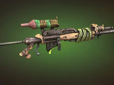 Desert sniper rifle Low-poly 3D model