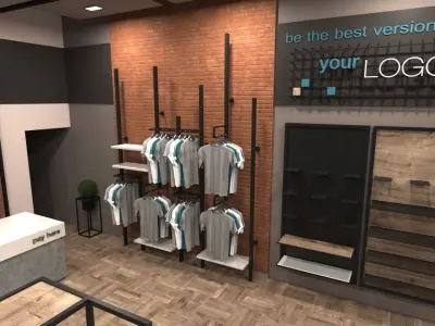 Clothing and shoes Store shop Low-poly 3D model