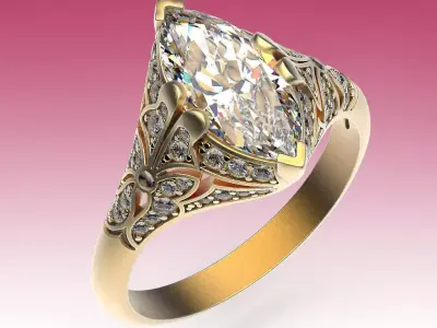 Ring Antique Marqiuiz 3D print model