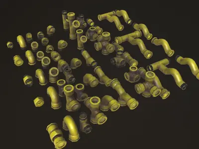 Pipe connections Low-poly 3D model purchase