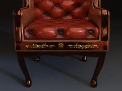 Victorian Armchair Low-poly 3D model