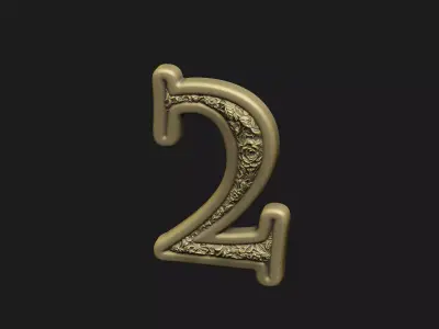 numbers floral design pattern gothic cnc engraved detailed 3D print model