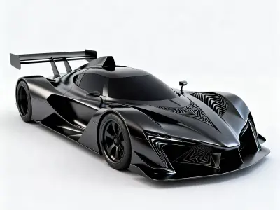Realistic Fractal Hypercar 3D Model Low-poly 3D model