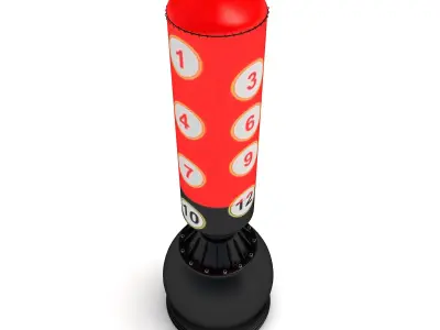  Free Standing Punch Bag Red Low-poly 3D model