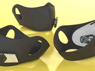 Smart Air Purifier Face Mask 3D model