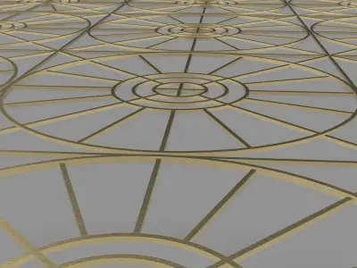 Gold Pattern Decorative Panel 5 Free 3D model