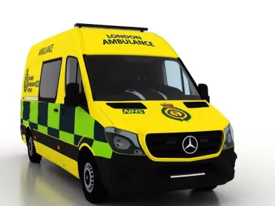 Mercedes Benz Sprinter L2H2 2015 England Ambulance EU 3D model
