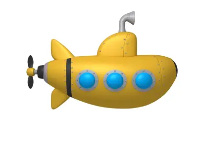 Submarine Cartoon 3D model