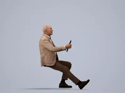 00134Pascal008 - Senior Caucasian man sitting in office wearing 3D model