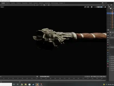 Medieval longsword 3D model