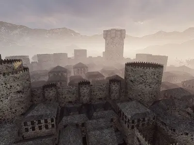 Medieval Castle 3D model 9