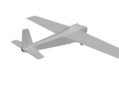 Old military aircraft concept Low-poly 3D model