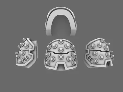 Space Knights V4 Savage Studded Shoulder Pads Type C 3D print model