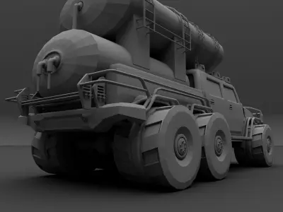 modified hummer Low-poly 3D model