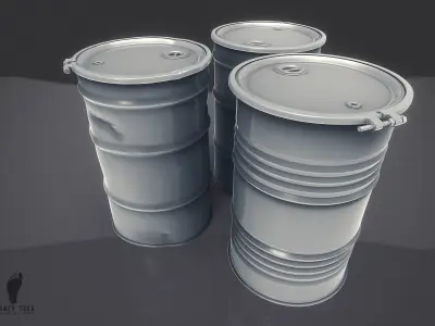 Steel Drum Barrels 3D model
