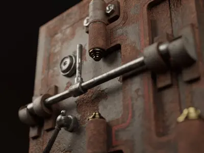 Vintage old Safe Rigged Low-poly 3D model