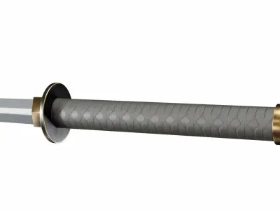 Tsurugi sword Low-poly 3D model