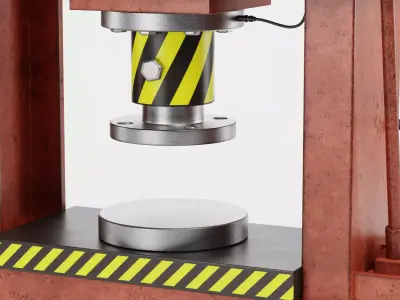 Hydraulic Press V1 - Optimized for Physics Simulations Low-poly 3D model