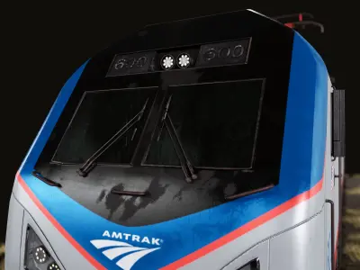 Siemens ACS-64 Locomotive AMTRACK Low-poly 3D model