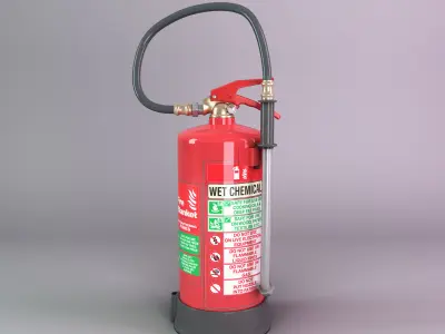 Chemical fire extinguisher Low-poly 3D model