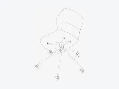 Chair - Office - Worksmart - 5 Star Castors Low-poly 3D model