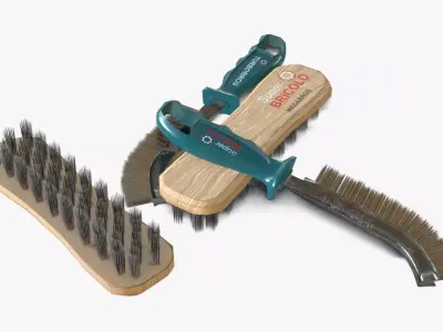 Stainless Steel Wire Brushes Low-poly 3D model