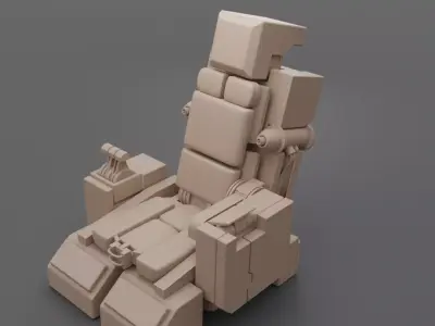 Pilot seat Free low-poly 3D model