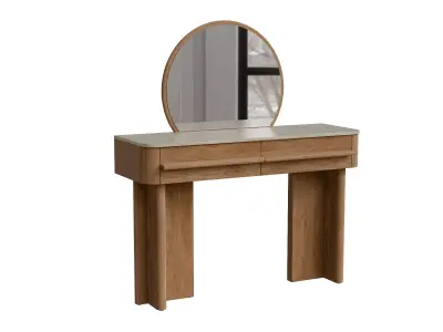 Mid Natural Premium Oak Veneer Console Dressing Table Low-poly 3D model
