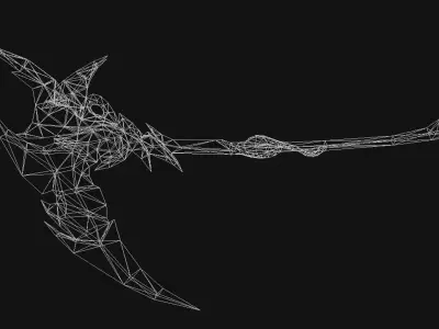 Futuristic Scythe Low-poly 3D model order