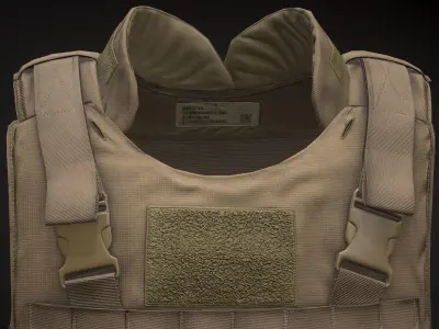Improved Modular Tactical Vest Low-poly 3D model