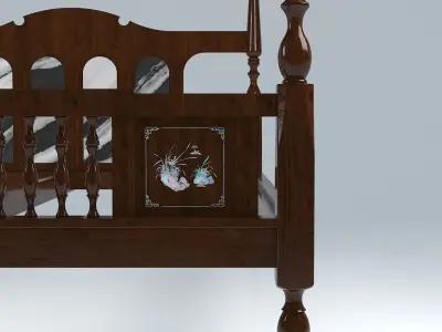 VINTAGE COLONIAL BED 3D model