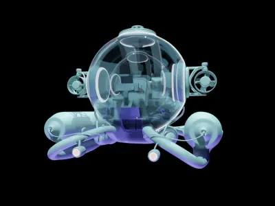 submarine Low-poly 3D model