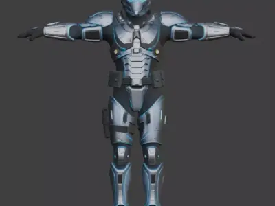 Futuristic Sci-Fi Soldier 3D Model 3D model get