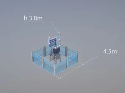 Railway RW Power Station Low-poly 3D model