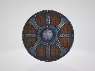 Medieval ornate shield with high detailed textures 3D model