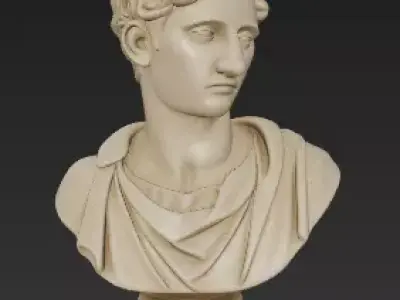 Classical Roman Male Bust Sculpture Free 3D model