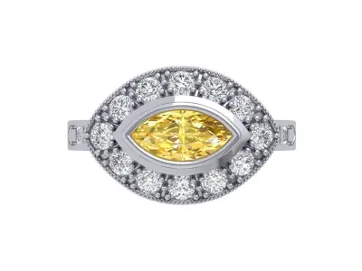Marquise Art Deco Ring 3D print model get