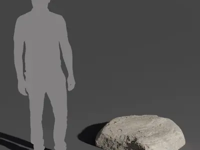  Cool Toned Smooth Thin Flat Large Rock Boulder Model 