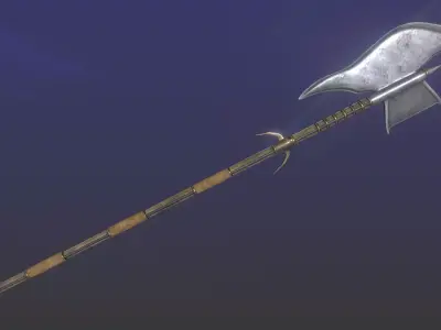 Battle Axe Low-poly 3D model 14