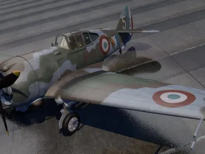 Curtiss P-36A Hawk 3D model