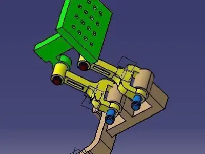 Circular robotic arm with handle Free 3D model