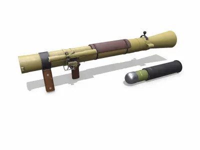 Carl Gustaf M2 Recoilless Rifle Anti Tank Rocket Launcher Low-poly 3D model